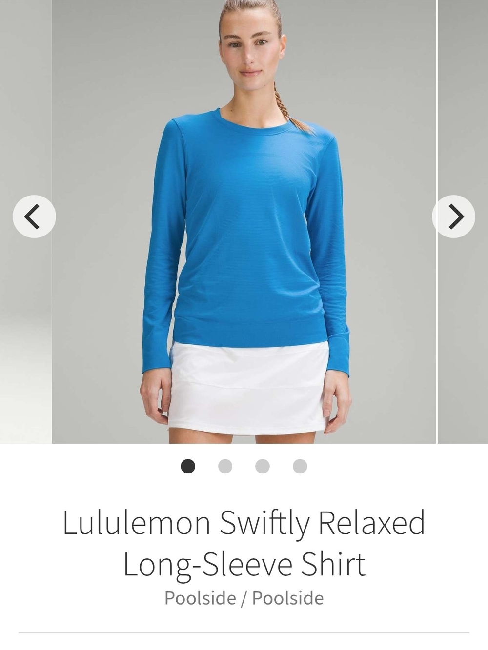 Lululemon athletica Long-Sleeve Swiftly Relaxed Shirt - Poolside Blue sz. 4